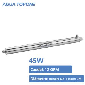 Purificación de agua para toda la casa 12 GPM con lámpara UV de 45 W