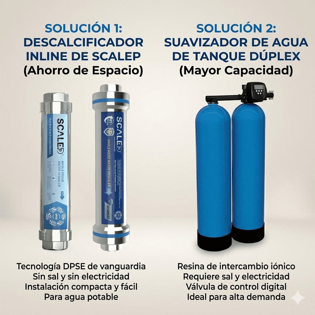 Comparación entre descalcificador de agua sin sal y ablandador de agua