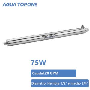 Lámpara UV para agua de 75 W, 20 GPM, adecuada para uso residencial – Desinfección del agua