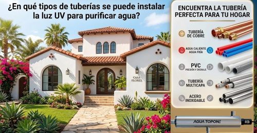 En que tipos de tuberias se puede instalarla luz UV para purificar agua