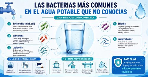 LAS BACTERIAS MAS COMUNESEN EL AGUA POTABLE QUE NO CONOCIAS