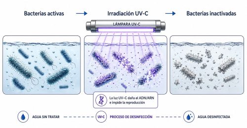 La luz UV-Cdaa el ADN ARN impide la reproduccion